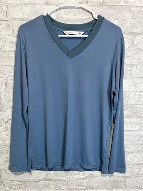 INVEL brand Woman’s V-neck long sleeve Bioceramics Mid Blue color Size Medium
